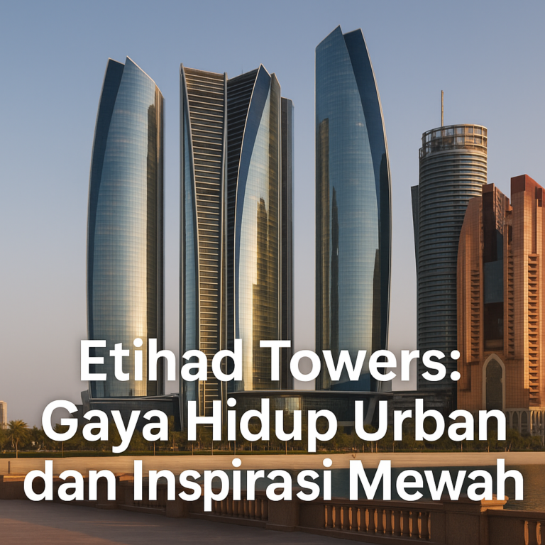 gaya hidup Etihad Towers dengan arsitektur modern Abu Dhabi